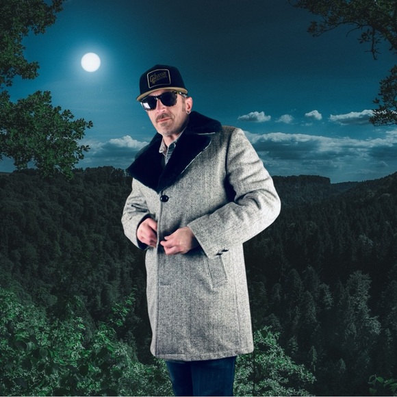 Campus Wool Tweed Blazer Coat with Faux Fur Collar – Men’s Size 40R - Picture 3 of 12